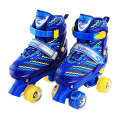 Children Full-flash White Double-row Roller Skates Skating Shoes, Double Row Wheel, Size : M(Blue)