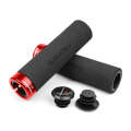 PROMEND GR-513 1 Pair Bicycle Antiskid Sweat-absorbing Sponge Grips Cover (Black Red)