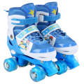 Adjustable Full Flash Children Double Row Four-wheel Roller Skates Skating Shoes Set, Size : S(Blue)