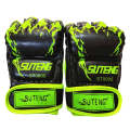 SUTENG Half Fingers Training Boxing Gloves for Adults(Green)