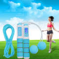 iROPE Professional Electronic Timer and Counter Skipping Rope with 4-button LCD Display(Baby Blue)