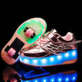 CD03 LED Double Wheel Wing Roller Skating Shoes, Size : 37(Pink)