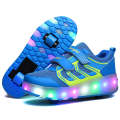 WS01 LED Light Ultra Light Mesh Surface Rechargeable Double Wheel Roller Skating Shoes Sport Shoe...