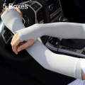 5 Boxes New Style Ice Silk Sleeves Fresh and Cool UV Protection Oversleeve, Open Fingers Style(Grey)