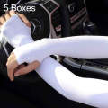 5 Boxes New Style Ice Silk Sleeves Fresh and Cool UV Protection Oversleeve, Open Fingers Style(Wh...