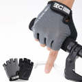 BaseCamp BC-204 Bicycle Half Finger Gloves Lycra Fabric Cycling Gloves, Size: S(Grey)