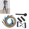 jx-003 11 in 1 100lbs TPE Five-point Buckle Household Pull Rope Resistance Band Fitness Equipment...