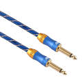 EMK 6.35mm Male to Male 3 Section Gold-plated Plug Grid Nylon Braided Audio Cable for Speaker Amp...