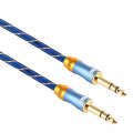 EMK 6.35mm Male to Male 4 Section Gold-plated Plug Grid Nylon Braided Audio Cable for Speaker Amp...