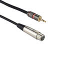 Metal Head 3.5mm Male to Aluminum Shell 3 Pin XLR CANNON Female Audio Connector Adapter Cable, To...