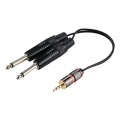 3.5mm Male to 2 x 6.35mm Male Mono Audio Adapter Cable, Total Length: about 27cm
