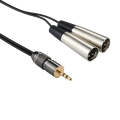 Metal Head 3.5mm Male to Aluminum Shell 2 x 3 Pin XLR CANNON Male Audio Connector Adapter Cable, ...