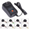 US Plug Universal 30W Power Wall Plug-in Adapter with 5V 2.1A USB Port, Tips: 6 PCS, Cable Length...