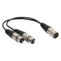 30cm 3 Pin XLR CANNON 1 Male to 2 Female Audio Connector Adapter Cable for Microphone / Audio Equ...