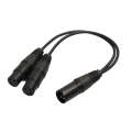 30cm 3 Pin XLR CANNON 1 Male to 2 Female Audio Connector Adapter Cable for Microphone / Audio Equ...