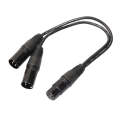 30cm 3 Pin XLR CANNON 1 Female to 2 Male Audio Connector Adapter Cable for Microphone / Audio Equ...