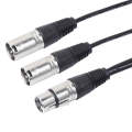30cm 3 Pin XLR CANNON 1 Female to 2 Male Audio Connector Adapter Cable for Microphone / Audio Equ...