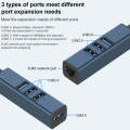 RDS 6307 USB to USB3.0 + Dual USB2.0 + RJ45 4 in 1 HUB Adapter