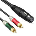 30cm Metal Head 3 Pin XLR CANNON Female to 2 RCA Male Audio Connector Adapter Cable for Microphon...
