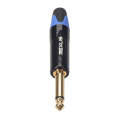 10 PCS TC202 6.35mm Gold-plated Mono Sound Welding Audio Adapter Plug(Blue)