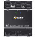 KC-KVM202DPA-USB2.0 DP 3DP+3DP KVM Switch (Black)
