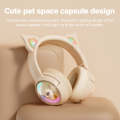 B5 Cat Ear Design USB-C / Type-C RGB Wireless Bluetooth HiFi Headset (Beige)