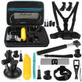 PULUZ 20 in 1 Accessories Combo Kits with EVA Case (Chest Strap + Head Strap + Suction Cup Mount ...