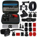 PULUZ 24 in 1 Bike Mount Accessories Combo Kits with EVA Case (Wrist Strap + Helmet Strap + Exten...