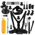 PULUZ 20 in 1 Accessories Combo Kits (Chest Strap + Head Strap + Suction Cup Mount + 3-Way Pivot ...