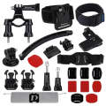 PULUZ 24 in 1 Bike Mount Accessories Combo Kits (Wrist Strap + Helmet Strap + Extension Arm + Qui...