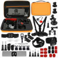 PULUZ 45 in 1 Accessories Ultimate Combo Kits with Orange EVA Case (Chest Strap + Suction Cup Mou...