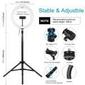PULUZ 10.2 inch 26cm Light + 1.65m Tripod Mount Curved Surface USB 3 Modes Dimmable Dual Color Te...