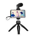 PULUZ Live Broadcast Smartphone Video Vlogger Kits Microphone + Tripod Mount + Phone Clamp Holder...