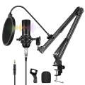 PULUZ Studio Broadcast Professional Singing Microphone Kits with Suspension Scissor Arm & Metal S...