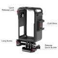 For DJI Osmo Action 4 / 3 PULUZ Vertical Plastic Protective Frame Cage with Cold Shoes (Black)