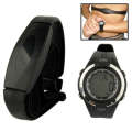 Heartbeat Rate Monitor Watch with Chest Transmitter Band / Time / Alarm / Timing(Black)