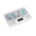 Portable Transparent Travel Pills Reminder Multi-Alarm(White)