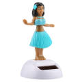 Solar Powered Bobble Head Dancing Toy Car Decoration Ornament Cute Hula Princess(Blue)