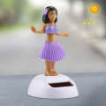 Solar Powered Bobble Head Dancing Toy Car Decoration Ornament Cute Hula Princess(Purple)