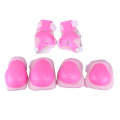 6 in 1 Roller Skate Knee & Elbow & Wrist Pads Protective Gear Sets(Pink)