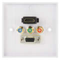 HDMI Female Plug + 3 RCA Female Plugs + VGA Female Plug Wall Plate Panel