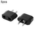 5pcs EU Plug to US Plug Charger Adapter, Travel Power Adaptor with United States Socket Plug(Black)