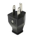 US Plug Male AC Wall Universal Travel Power Socket Plug Adaptor(Black)