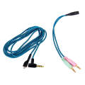 ZS0158 Elbow Plug + Adapter Cable Gaming Headset Audio Cable for SteelSeries Arctis 3 / 5 / 7 (Blue)