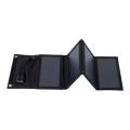 7W Monocrystalline Silicon Foldable Solar Panel Outdoor Charger with 5V Dual USB Ports (Black)