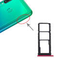 SIM Card Tray + SIM Card Tray + Micro SD Card Tray for Huawei Y7p (Rose Red)