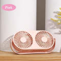 Small Bean Desktop Desktop Double Leaf Usb Mini Fan(Pink)