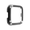 For Fitbit versa / versa lite PC Double-Row Diamond-Encrusted Protective Shell(Black)