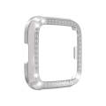 For Fitbit versa / versa lite PC Double-Row Diamond-Encrusted Protective Shell(Silver)