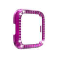 For Fitbit versa / versa lite PC Double-Row Diamond-Encrusted Protective Shell(Purple)